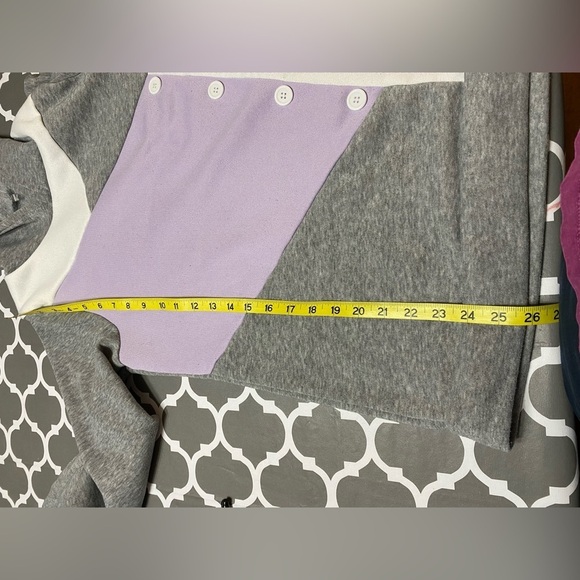 Temp color block fleece hoodie gray white lilac ladies small - Picture 6 of 6